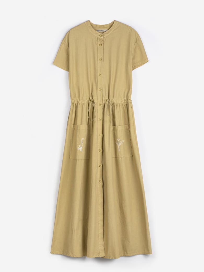 Round Collar Dress - Khaki