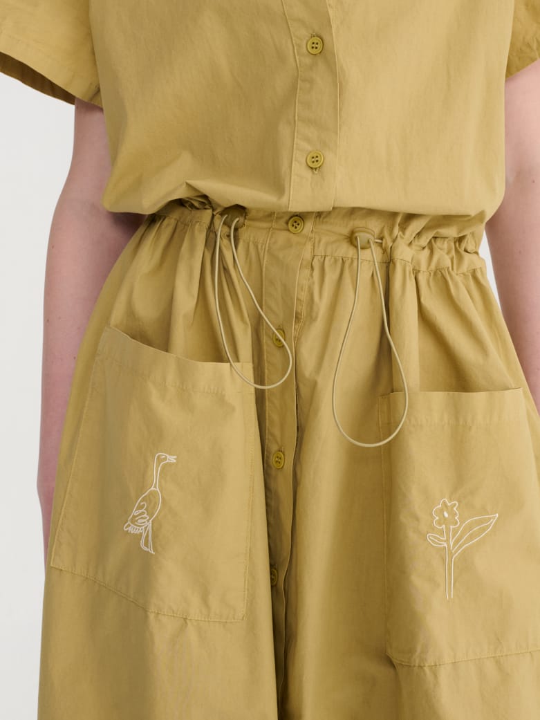 Round Collar Dress - Khaki