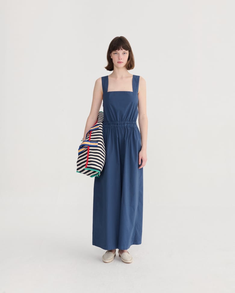 Textured Cotton Strap Overall