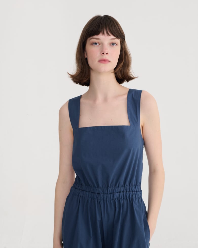 Textured Cotton Strap Overall