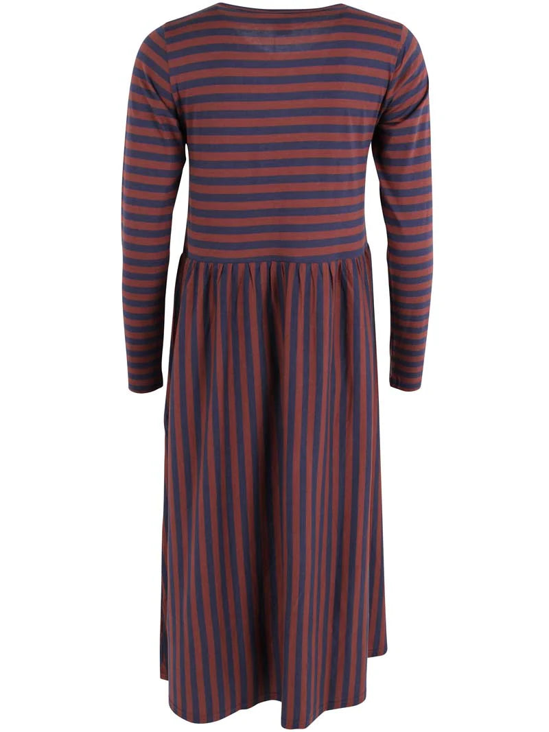 LS Modal Dress - Navy / Merlot