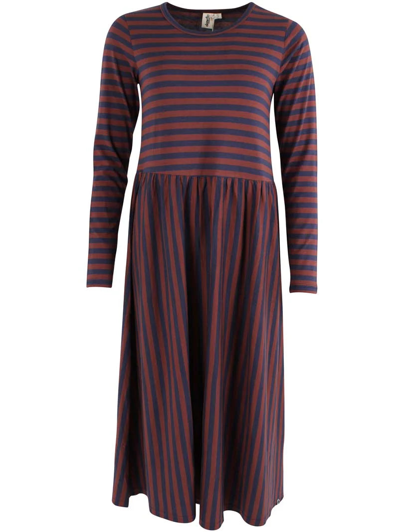 LS Modal Dress - Navy / Merlot