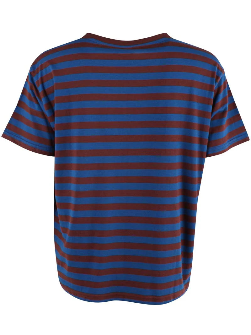 Basic Boxy Tee - Blue/Dk Merlot