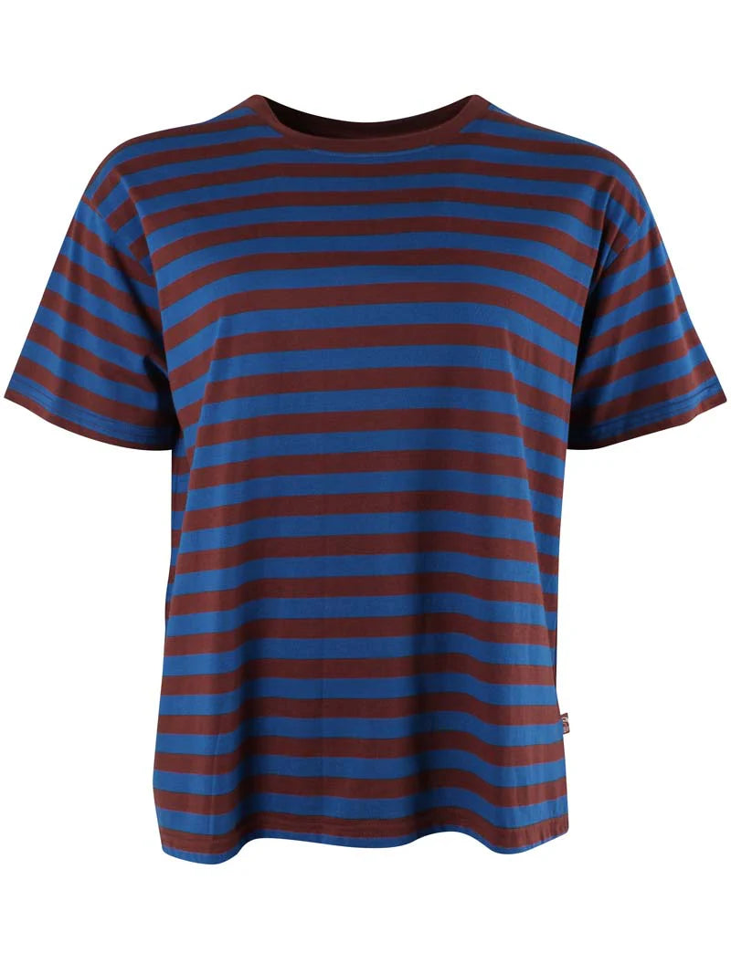 Basic Boxy Tee - Blue/Dk Merlot