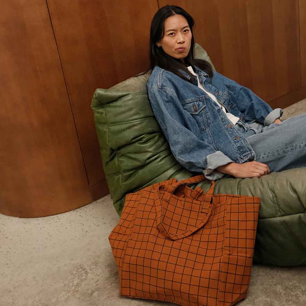 Shopper Elisa School Check - Ginger
