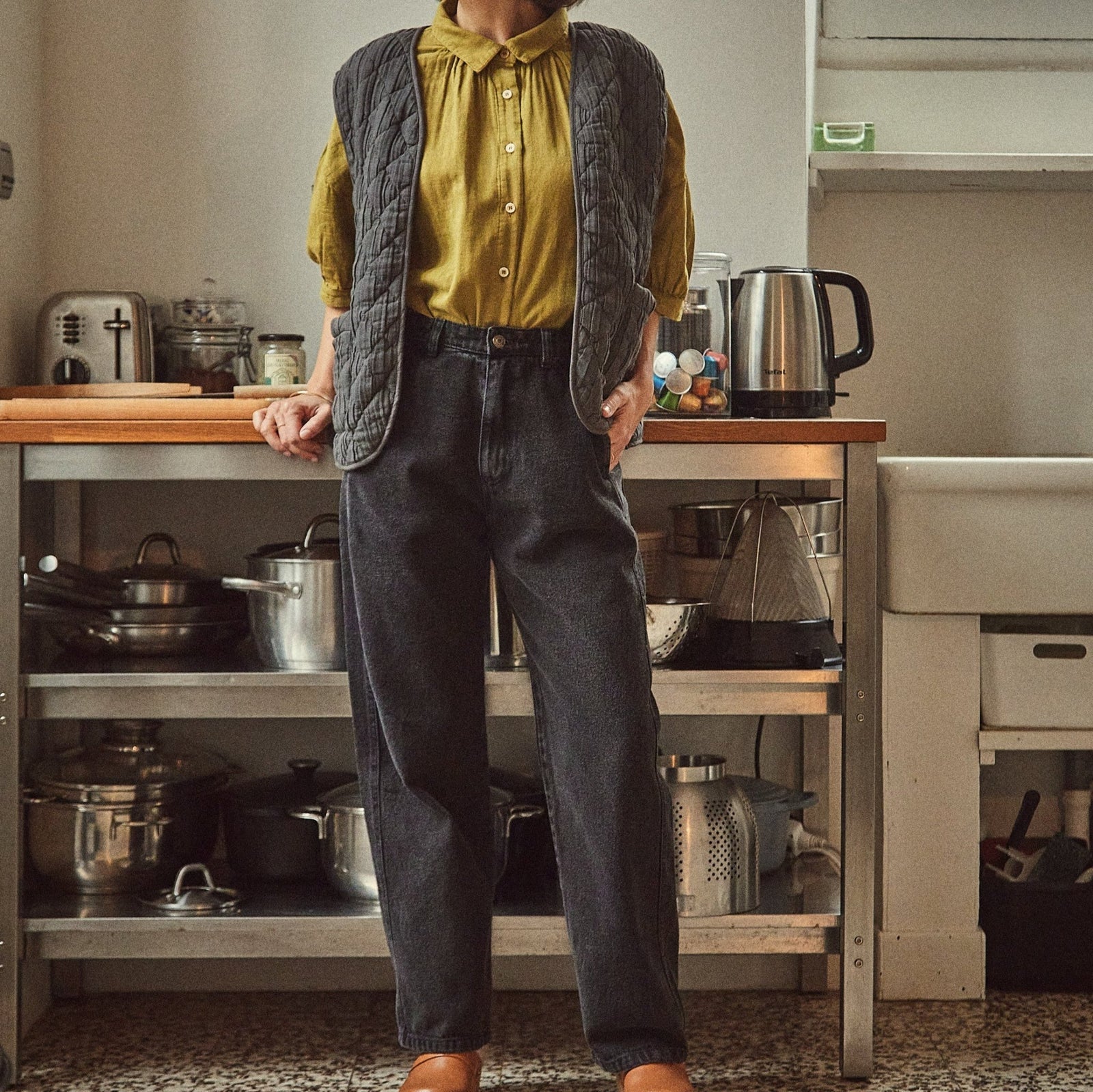 Gentiane Long Trousers - Denim-Noir