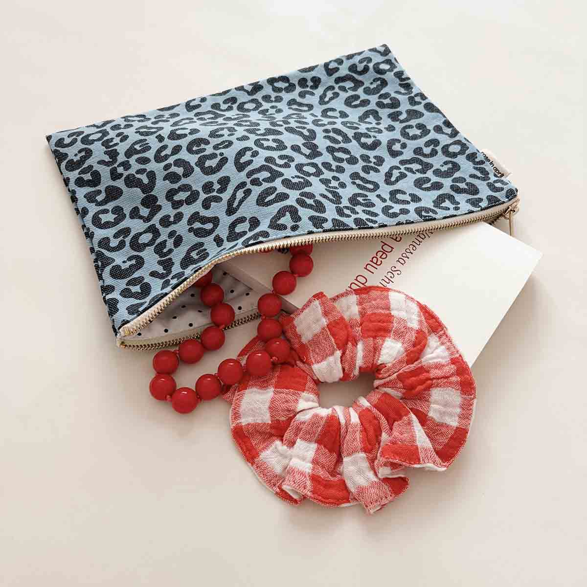 Pouch Lili Leopard - Blau