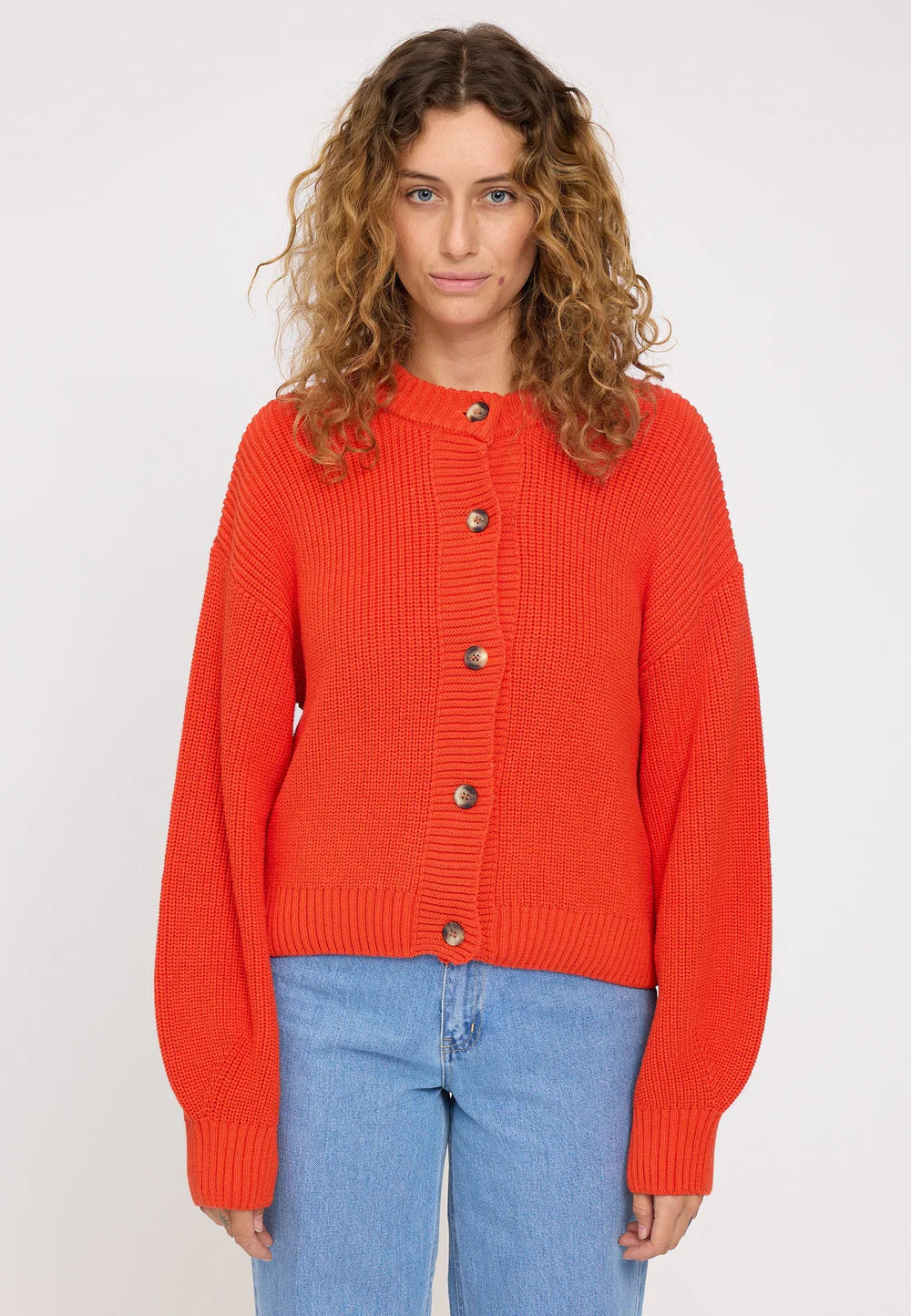 Knit Cardigan - Bright Red