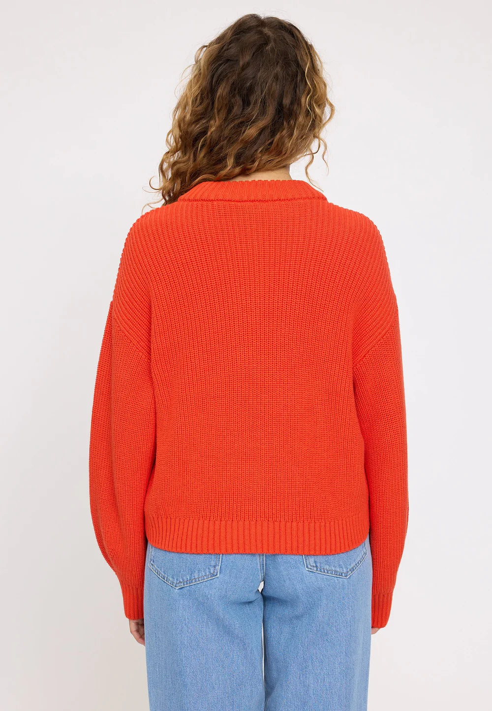Knit Cardigan - Bright Red