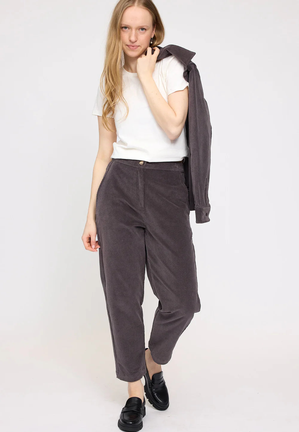 Corduroy Pants - Eggplant