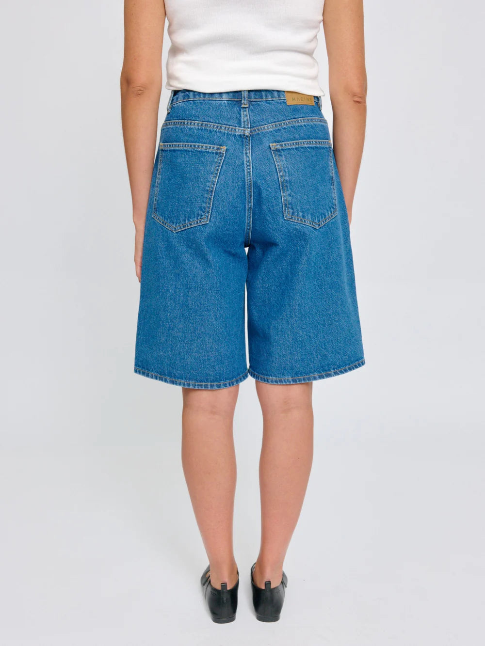 Denim Bermuda Shorts - Mid Blue Wash