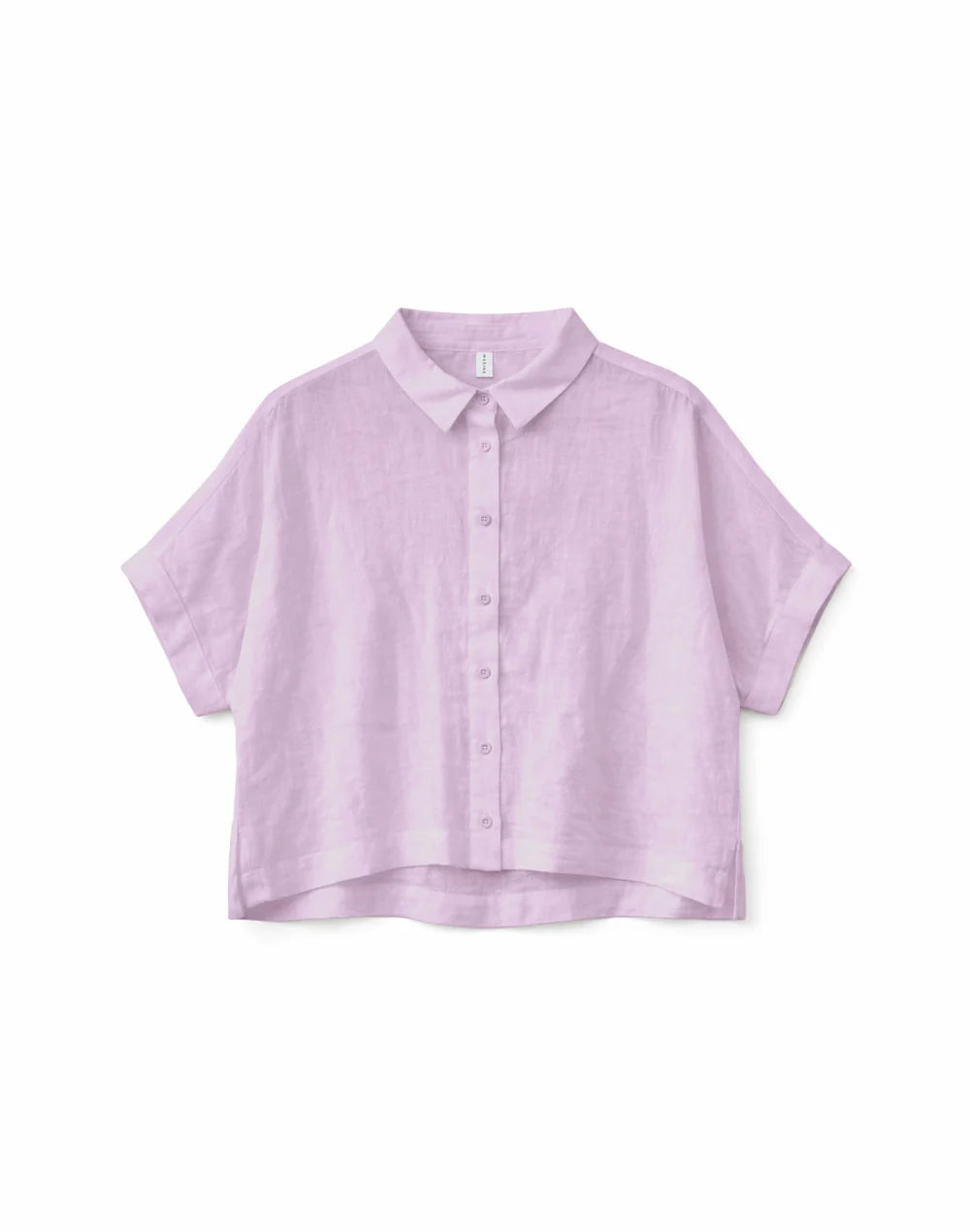 Short Sleeve Linen Shirt - bright Lavender
