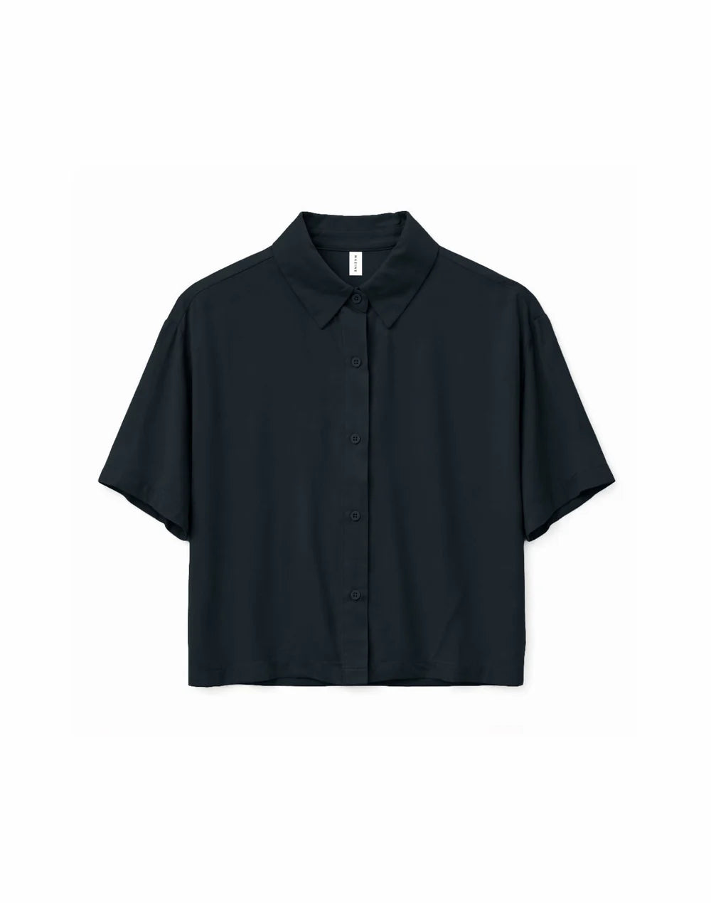 Short Sleeve Viscose Shirt - Black