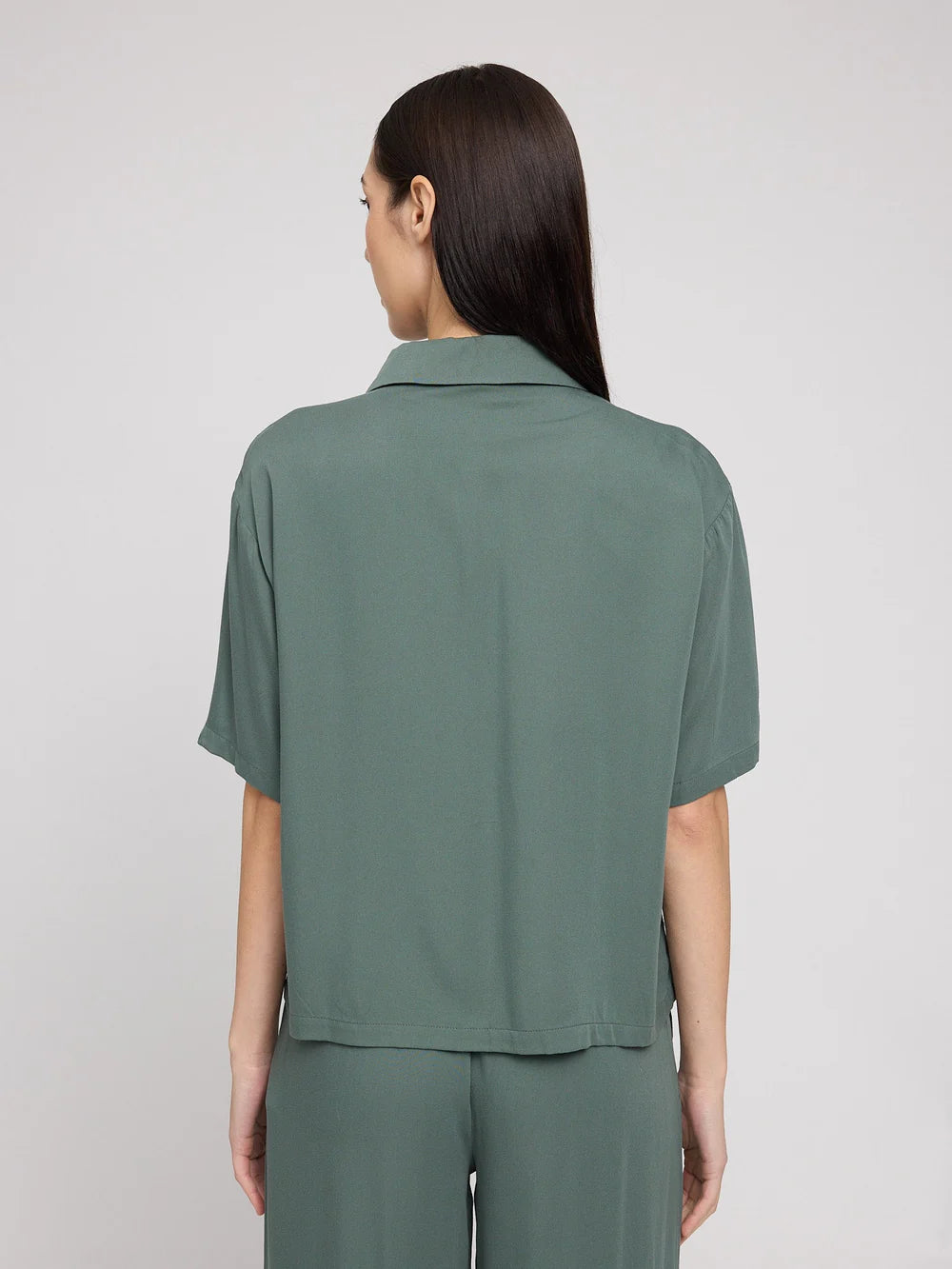 Short Sleeve Viscose Shirt - Bottle