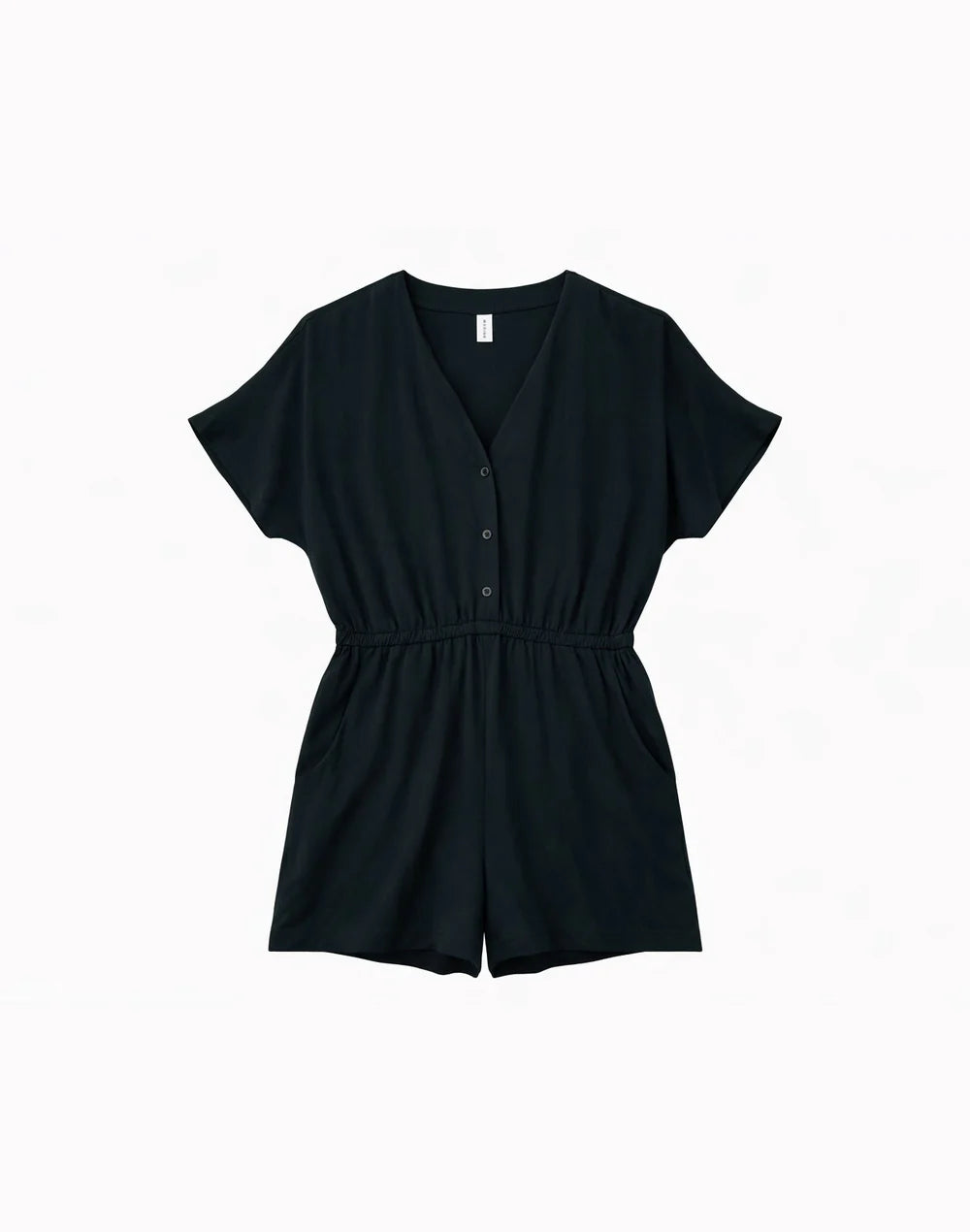 Short Viscose Jumpsuit - Black