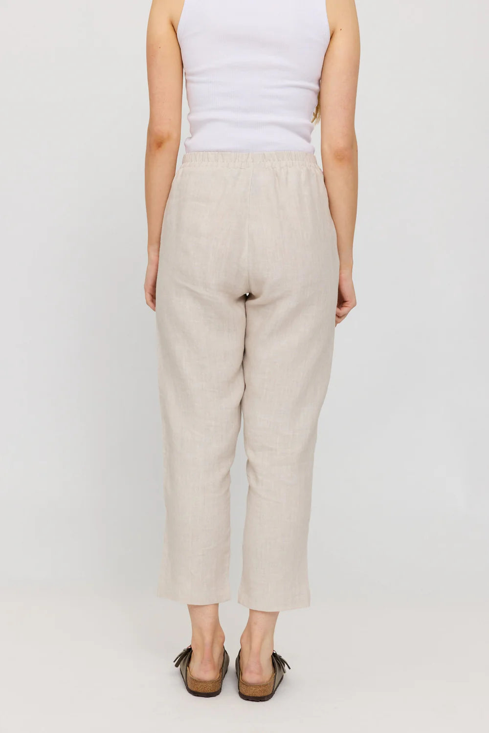 Straight Leg Linen Pants - Moon