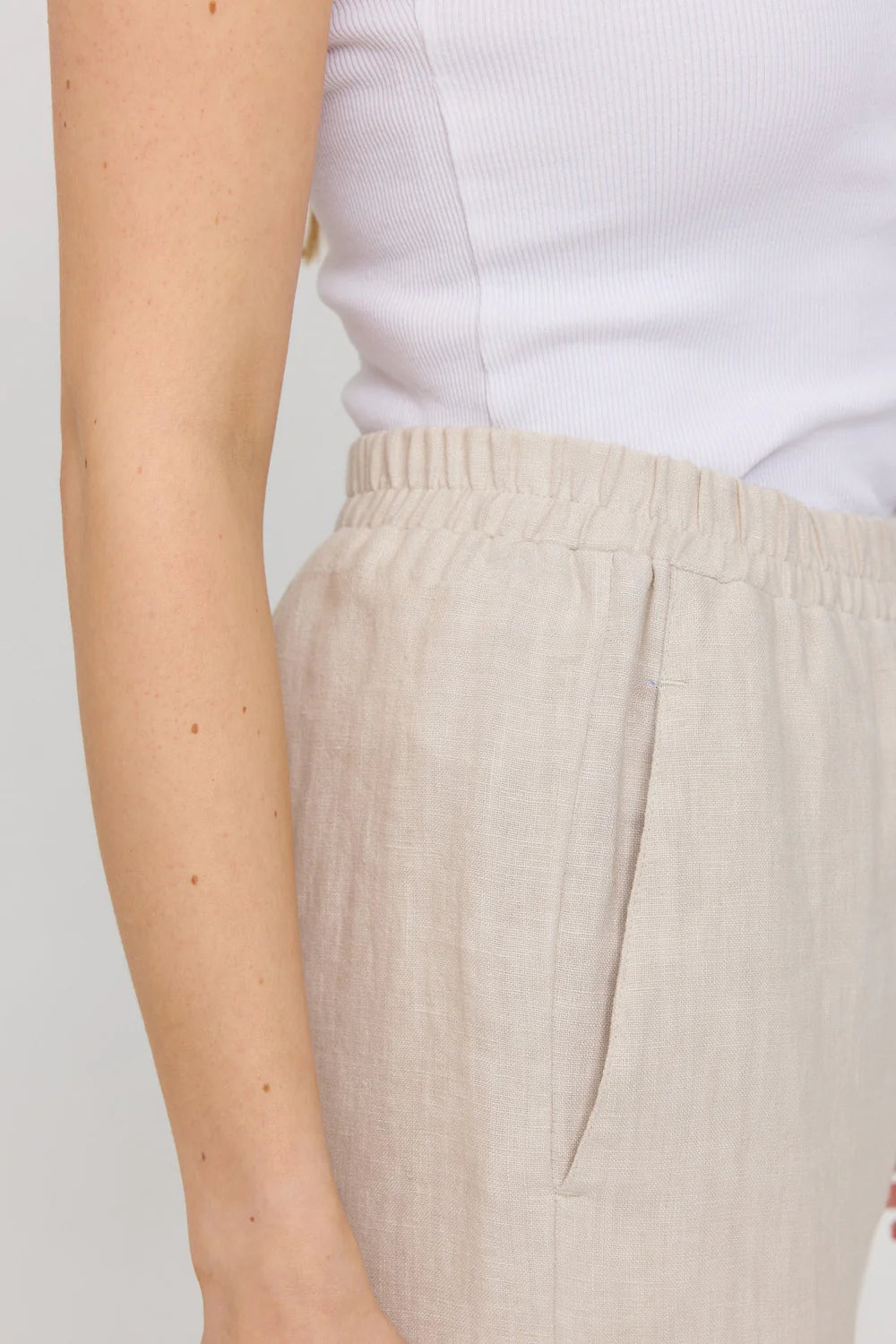Straight Leg Linen Pants - Moon