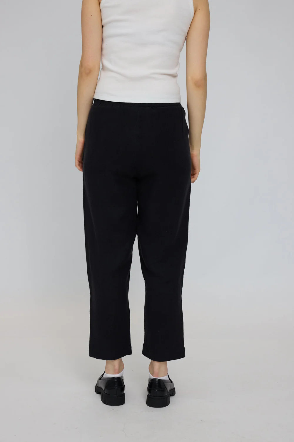 Straight Leg Linen Pants - Black