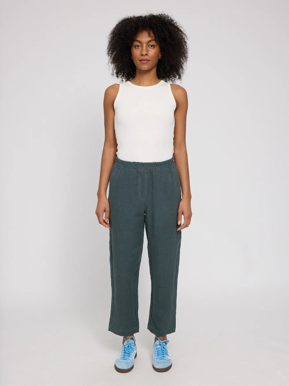 Straight Leg Linen Pants - Bottle