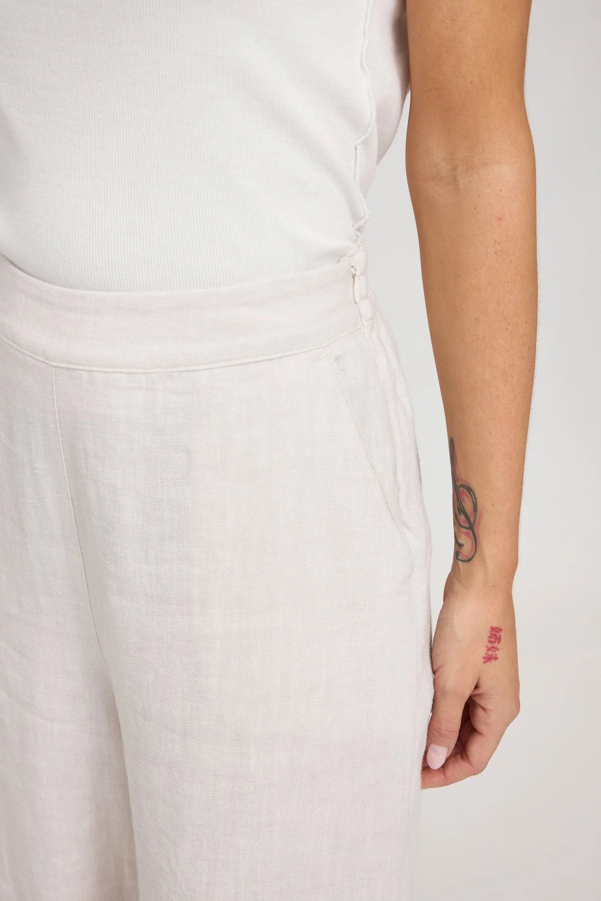 Wide Leg Linen Pants - moon