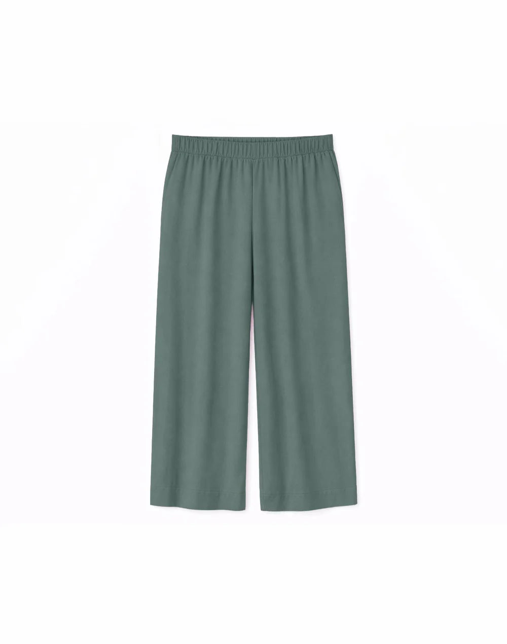 Wide Leg Viscose Pants - Bottle