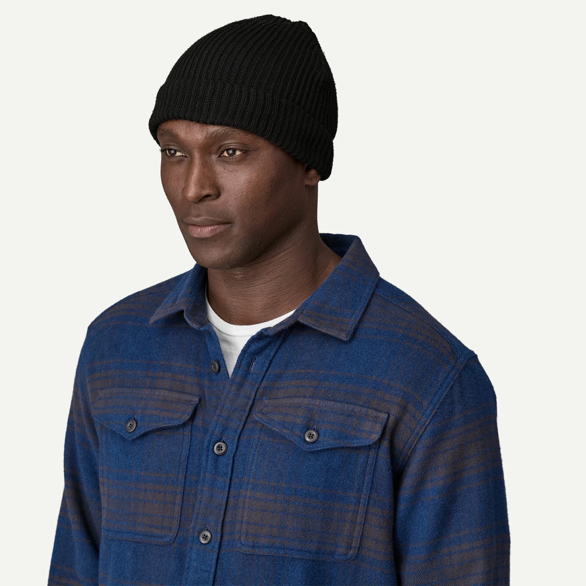 Rolled Beanie - Black- OS