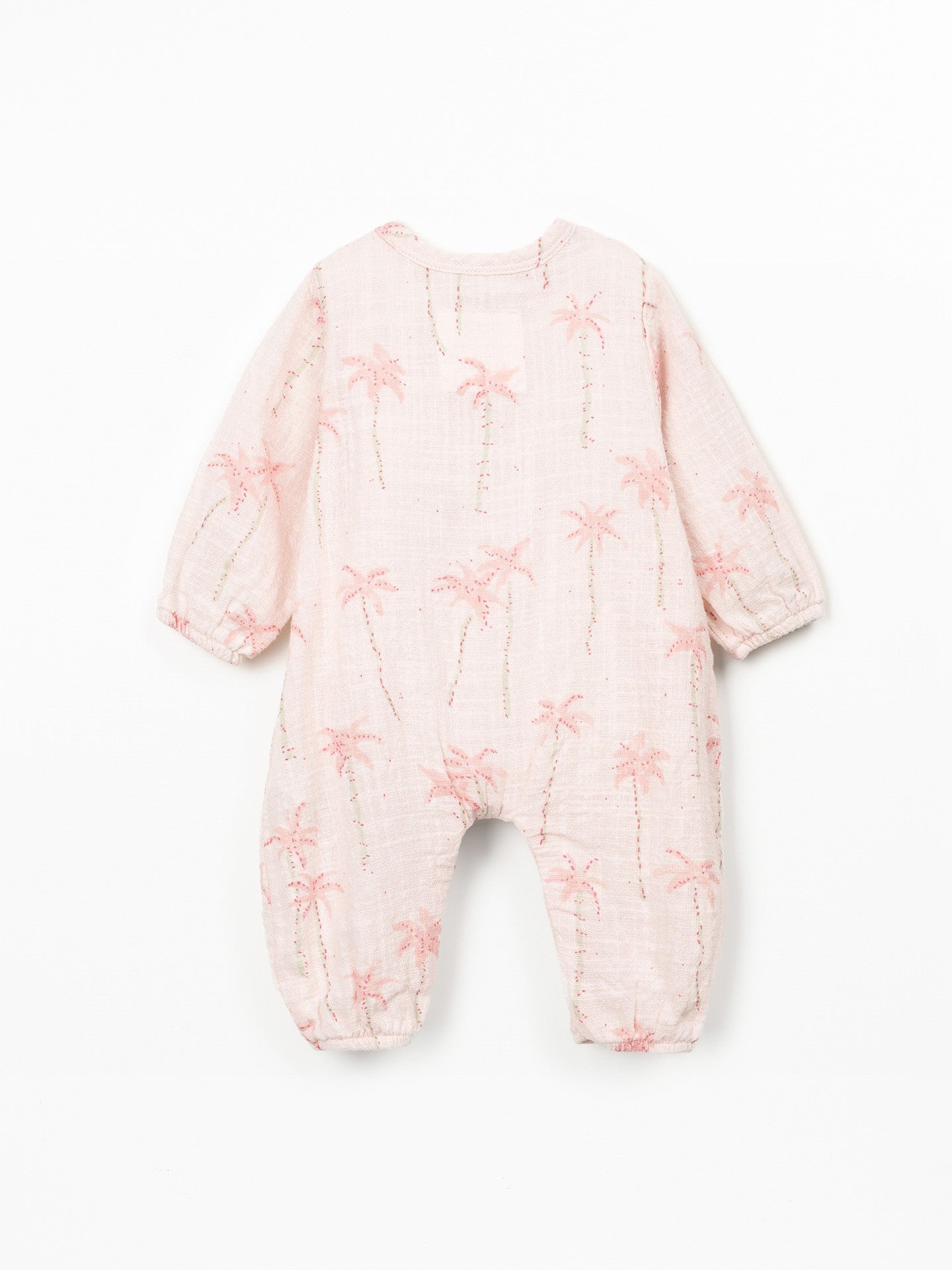 Baby Jumpsuit - Palm Print Rosa