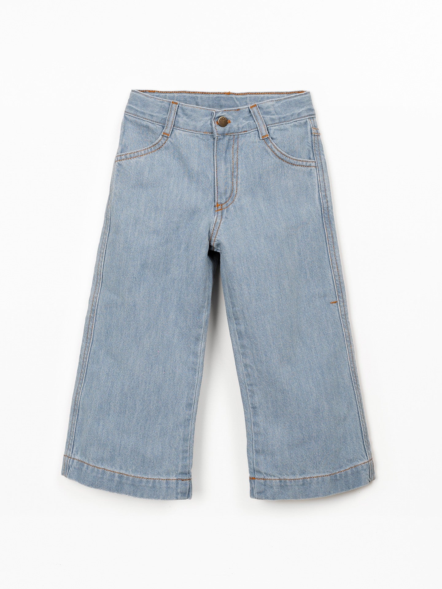 Wide Leg Denim Trousers