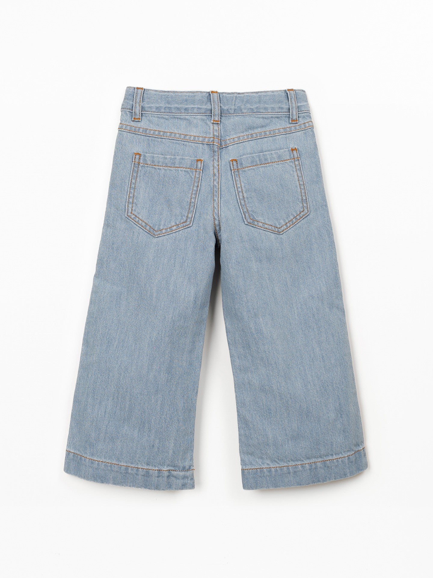 Wide Leg Denim Trousers