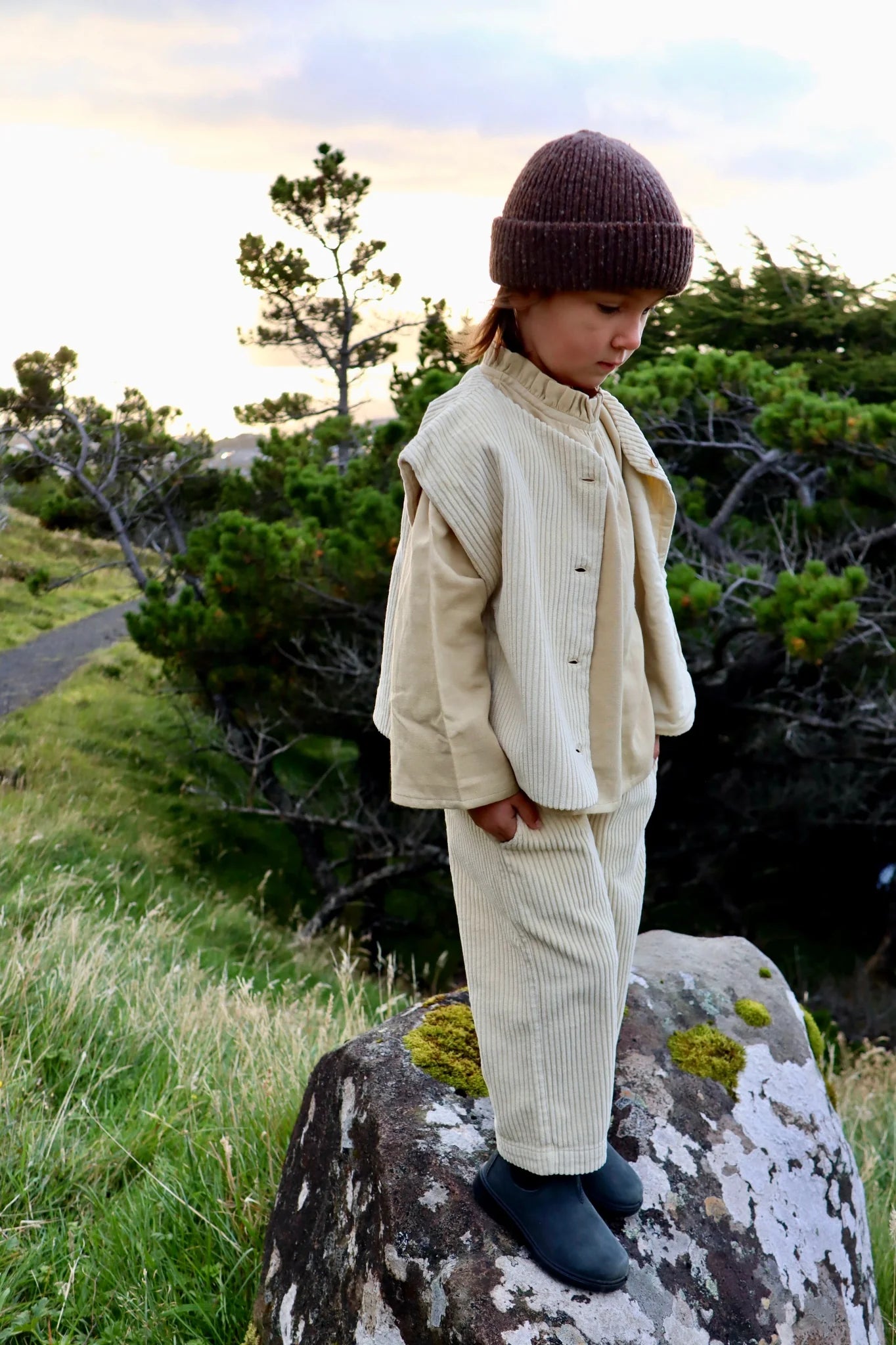 Kids Wool Beanie - Speckled Chocolate