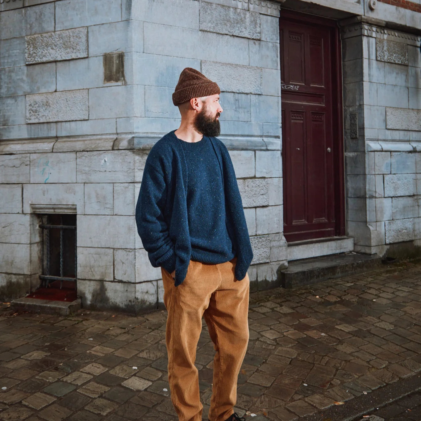 Wool Beanie - Speckled Chocolate