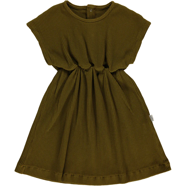 Dahlia Ribbed Dress - Fir Green