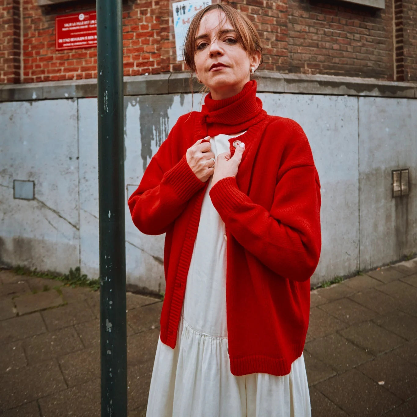 Pétale Wool Cardigan - Scarlett Red