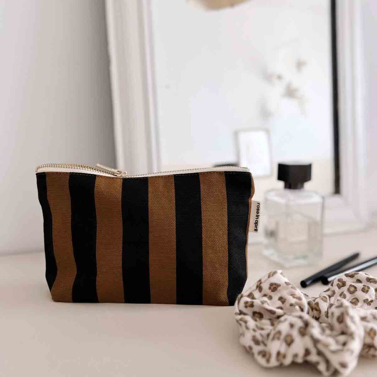 Pouch Sofia - Stripes Cumin / Black