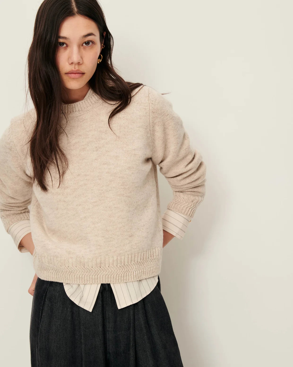 Silty Knit Sweater - Calcaire