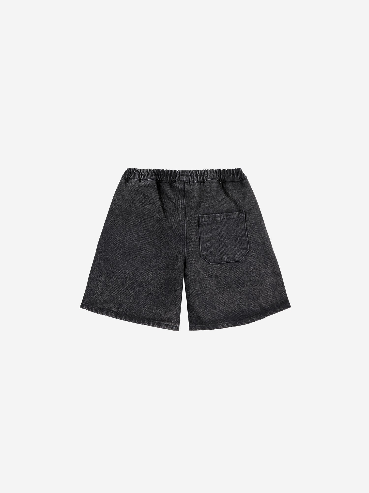 Smiling Black Denim Bermuda Shorts