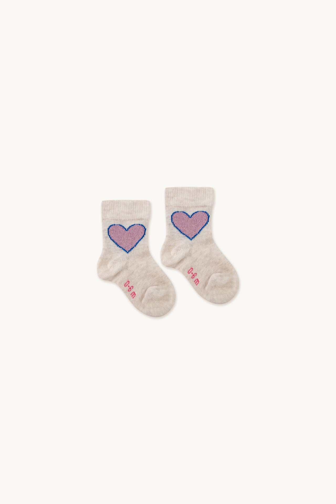 Heart Medium Socks - Cream Melange