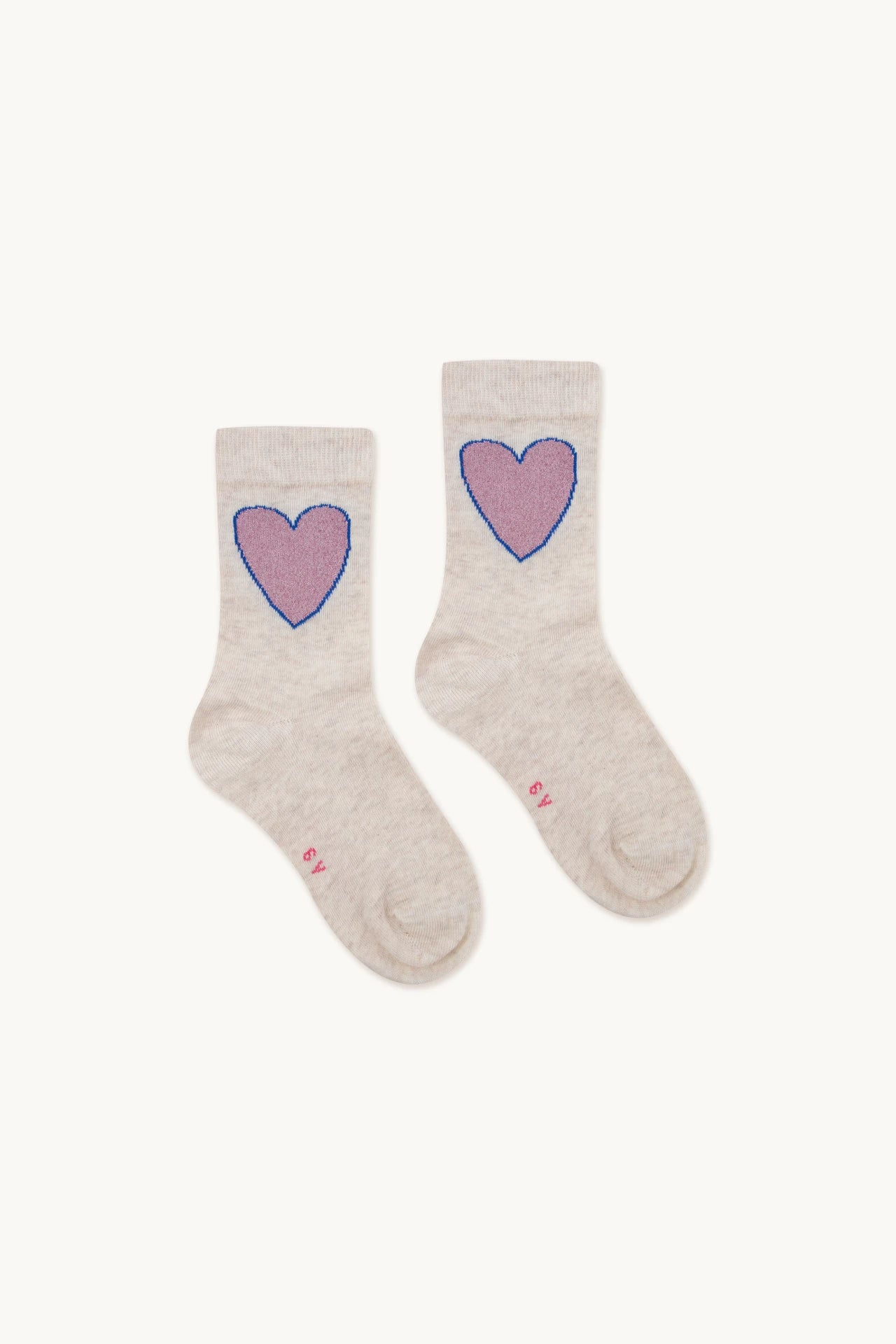 Heart Medium Socks Kids - Cream Melange