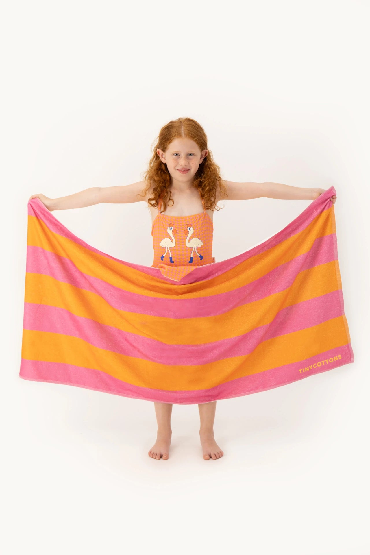 Stripes Towel - Marigold / Dark Pink