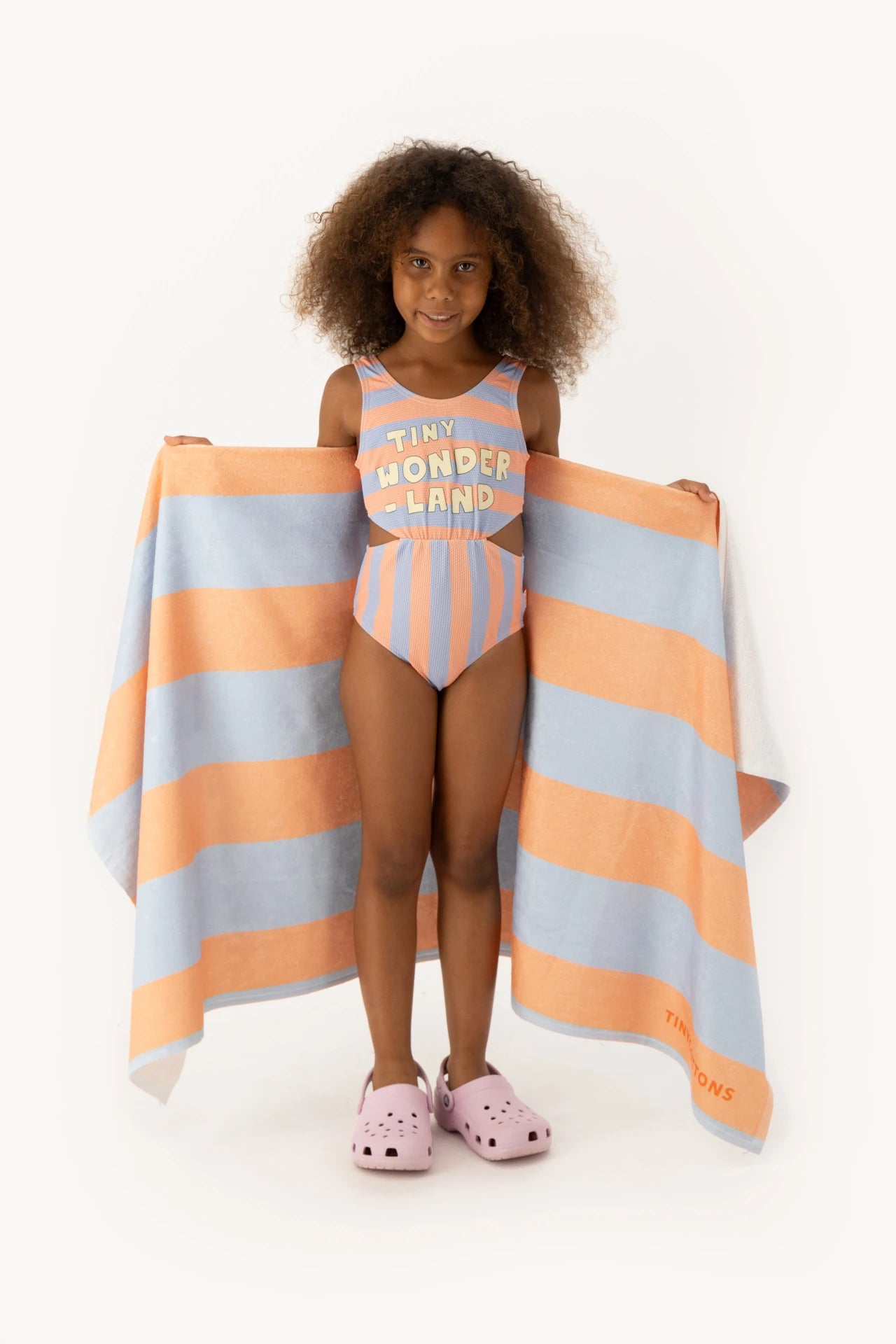 Stripes Towel - Blue-Grey / Papaya