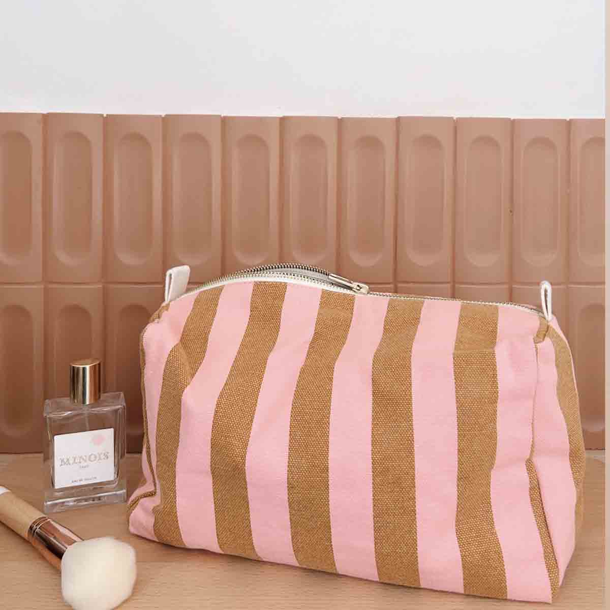 Pouch Vic Stripes - Strawberry/Caramel