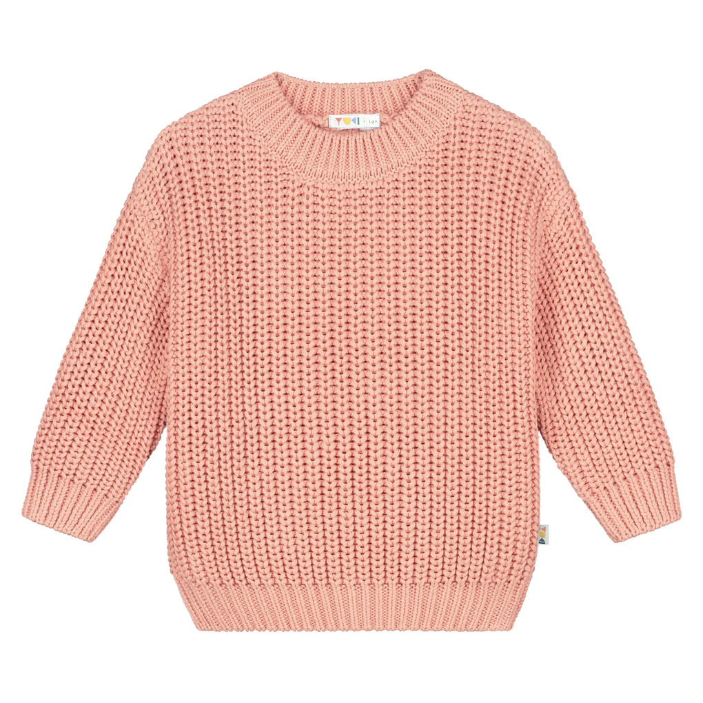 Chunky Knit Sweater - Coral Pink