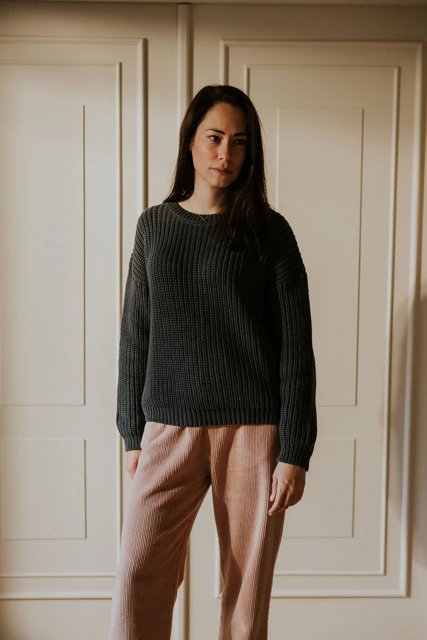 W's Chunky Knit Sweater - Charcoal