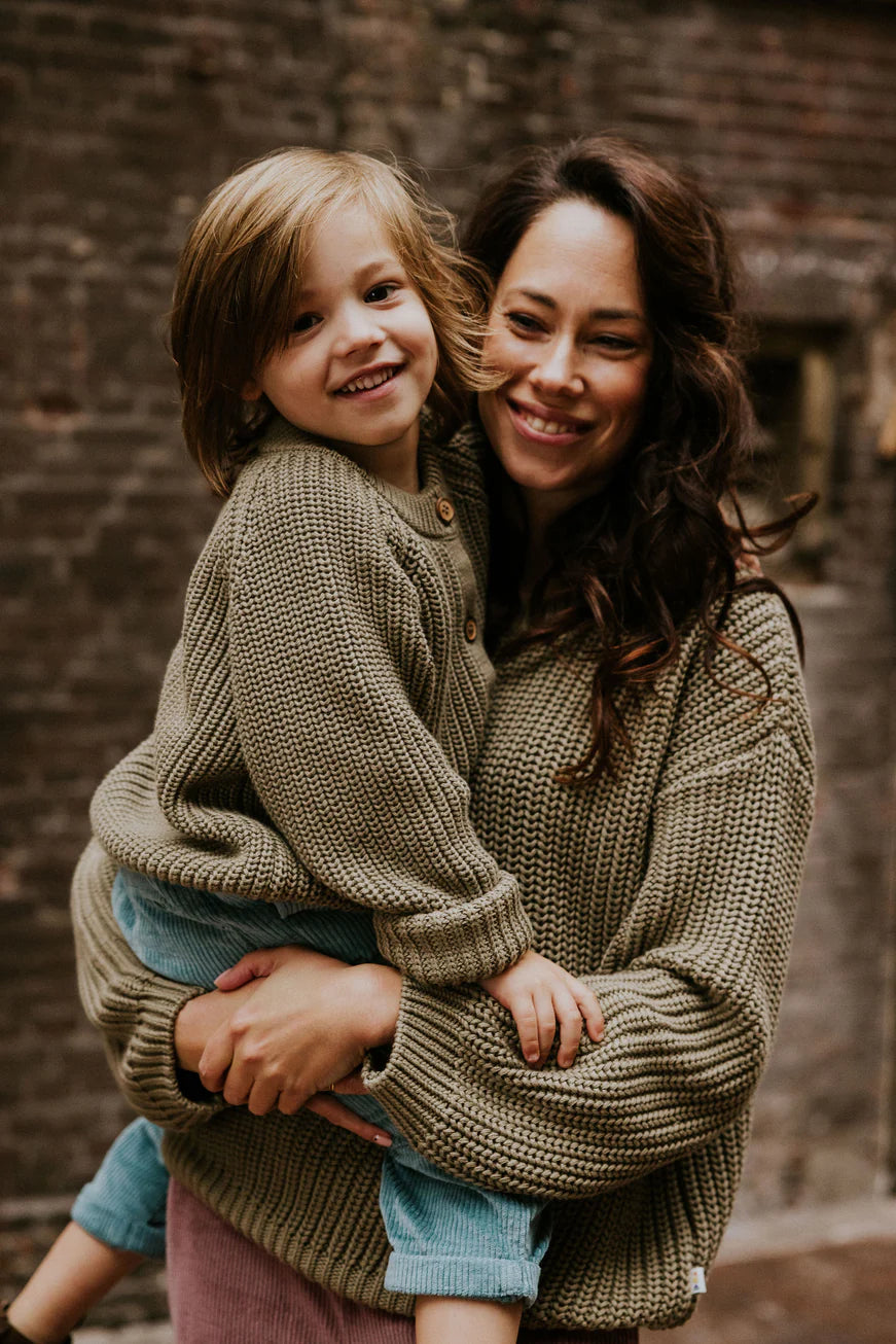 W's Chunky Knit Sweater - Sage