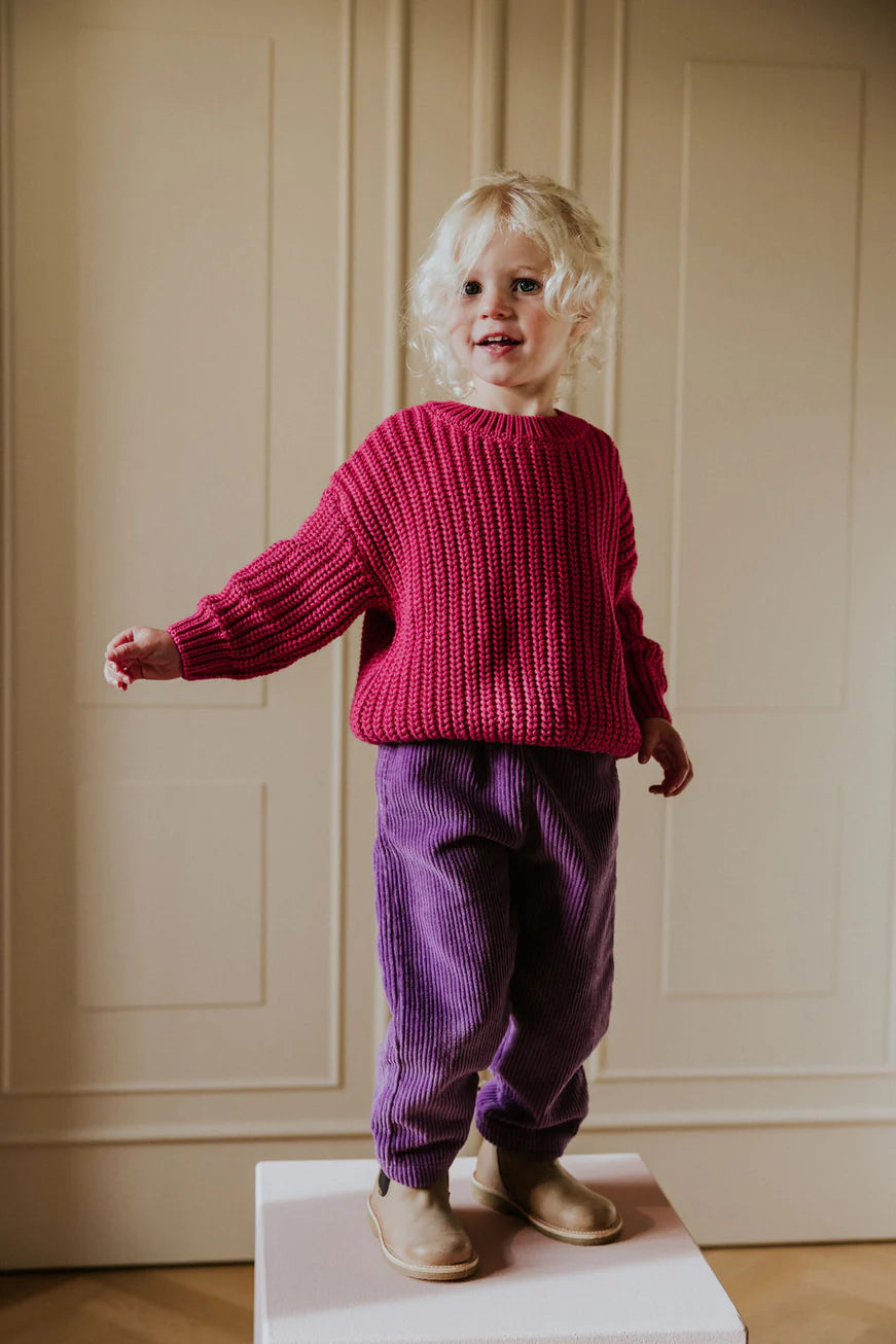 Chunky Knit Sweater - Fuchsia