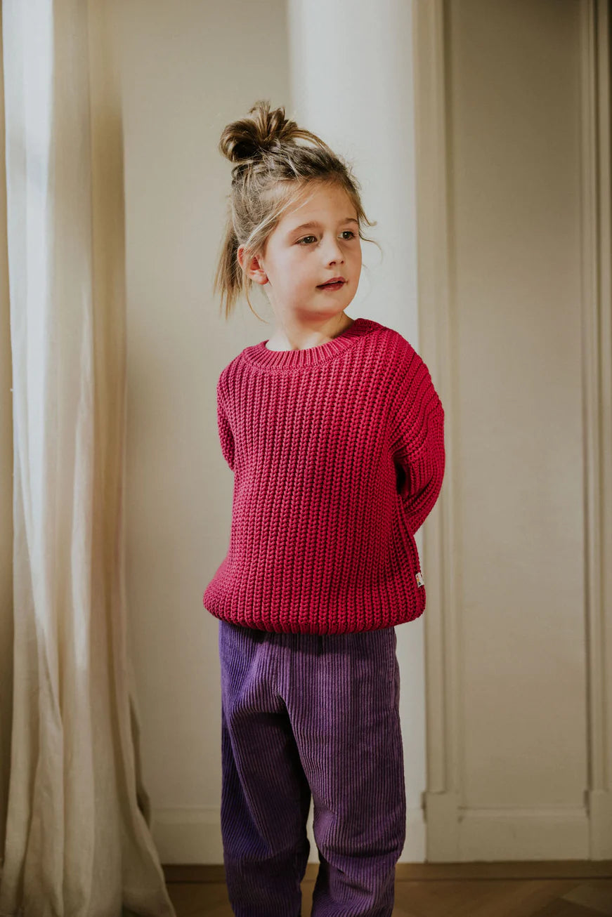 Chunky Knit Sweater - Fuchsia