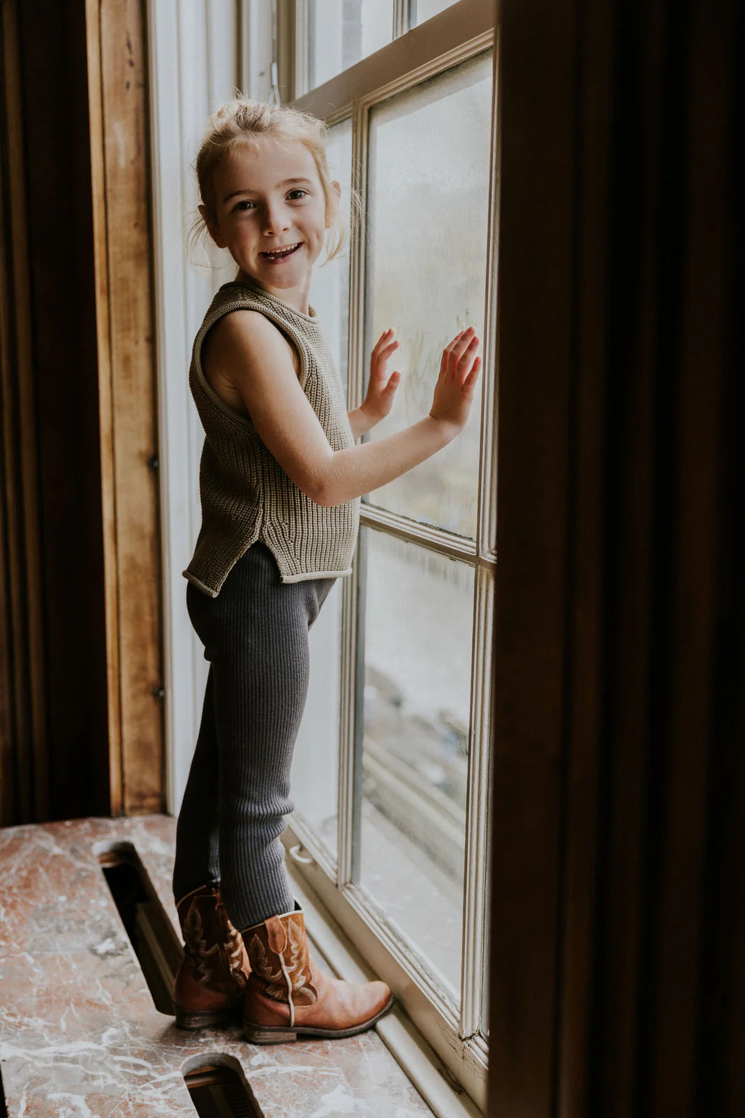 Knitted Leggings - Charcoal