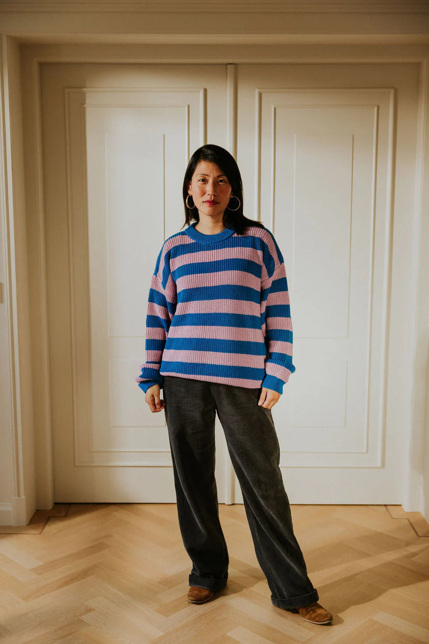 W's Stripes Knit Sweater - Cotton Candy