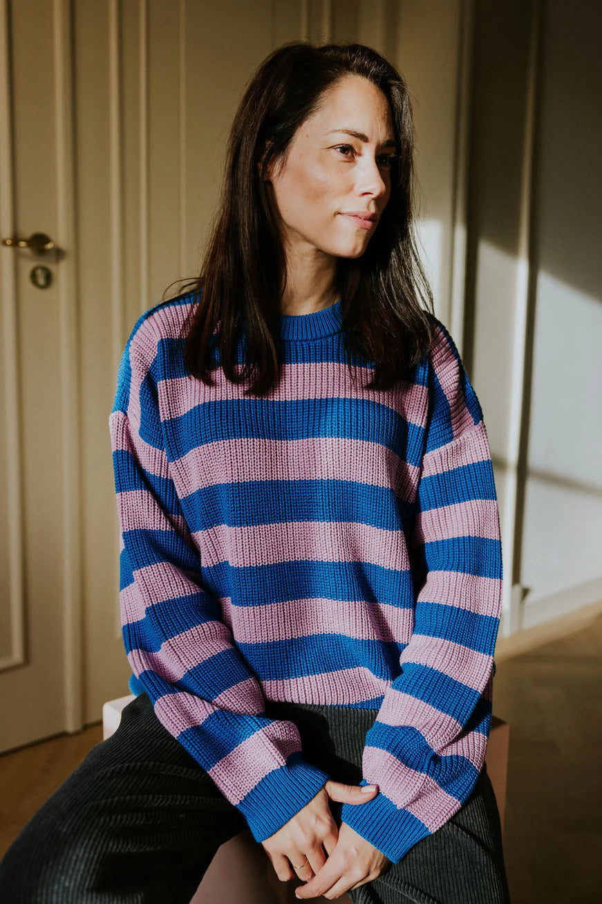 W's Stripes Knit Sweater - Cotton Candy