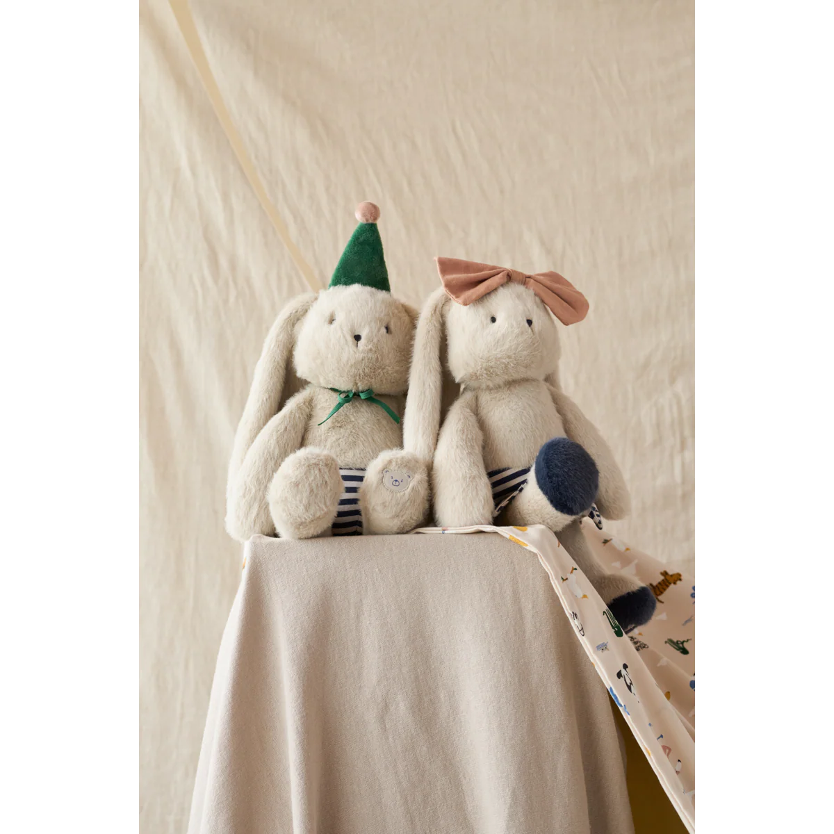 Babette Hase Celebration Teddy - Mist / Navy Stripe Mix